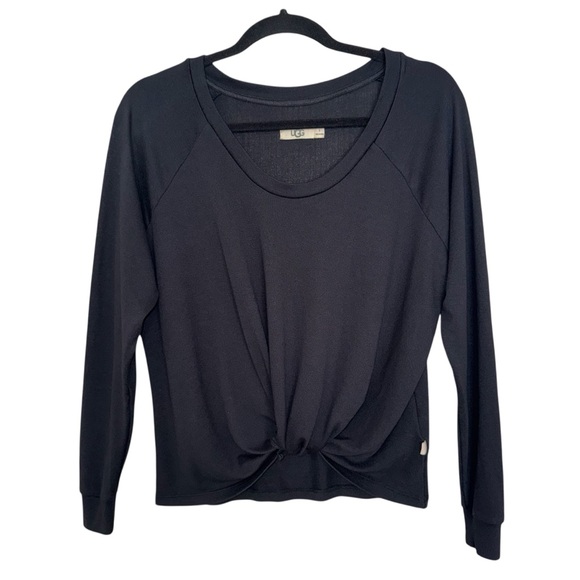 UGG Tops - UGG Black Long Sleeve Front Knot Twist Top Small